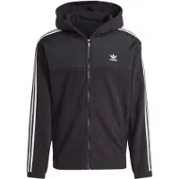 Adidas Originals Adicolor 3 Stripes Teddy Fleece Sweatshirt Med Lynlås