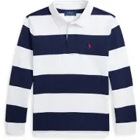 Ralph Lauren Polo Ralph Laurentil drenge. 323932280001 Ikonisk rugby-trøje hvid, marineblå ((S) 6/7años= 136/138cm), Casual, Bomuld, Lange ærmer, børnetø