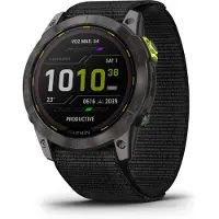 Garmin Enduro 2 - Ja sportsur med rem - UltraFit nylonvævning - sort - håndledsstørrelse: 110-220 mm - display 1.4 - 32 GB - Bluetooth, ANT+, Wi-Fi - 70 g