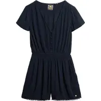 Superdry Superdrytil kvinder. W8011667A Kortærmet marineblå strandjumpsuit (L), Casual, Viscose, Korte ærmer