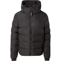 Superdry Superdrytil mænd. M5011905A Sports quiltet jakke med hætte Sports sort (S), Casual, Genanvendt polister, Bæredygtig