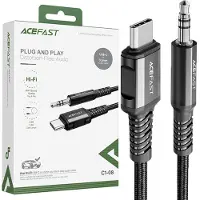 Acefast lydkabel USB-C til 3.5mm jackstik - 1.2m - sort