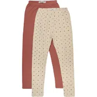 Minymo Leggings - 2-pak - Sheer Bliss/Brun - - 11 år (146) - Leggings