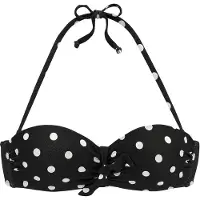 LASCANA Bikinioverdel sort / hvid