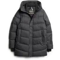 Superdry Superdrytil mænd. M5011980A Quiltet jakke City Chevron grå (XL), Casual, Genanvendt polister, Bæredygtig