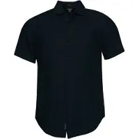 Superdry Superdrytil mænd. M4010608A Studios afslappet skjorte i marineblå hør (M), Casual, Linned, Korte ærmer