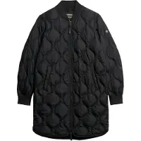 Superdry Superdrytil kvinder. W5011662A Studios lang jakke sort (M), Casual, Polyester, Lange ærmer