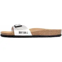 Bayton Pantoletter 'Zephyr ' sort / hvid-meleret