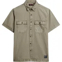 Superdry Superdrytil mænd. M4010791A Grøn kortærmet militærskjorte (S), Casual, Bomuld, Korte ærmer