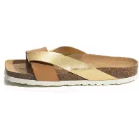 Bayton Pantoletter 'Mildura' karamel / guld