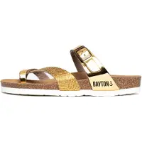 Bayton Pantoletter 'Diane' guld / sort