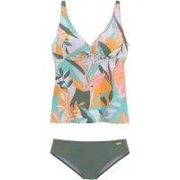 Sunseeker Tankini lysegrå / khaki / mint / laks