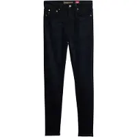 Superdry Superdrytil kvinder. W7010796A Højtaljede skinny jeans i økologisk bomuld, sort (26/32), Denim, Polyester, Bæredygtig