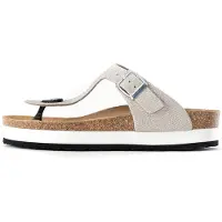 Bayton Pantoletter 'Asturias' lysebeige / sølv