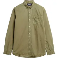 Superdry Superdrytil mænd. M4010680A Grøn skjorte fra Merchant Store (XXL), Casual, Bomuld, Klassisk, Lange ærmer