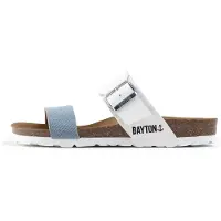 Bayton Pantoletter 'Valence' blue denim / hvid