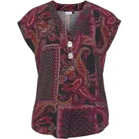 LASCANA Bluse mandarin / bordeaux / mørkerød / sort