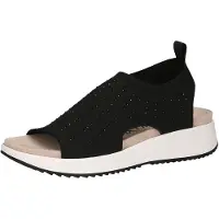 Caprice Sandal, black, made of Textiles without heel, Size 38