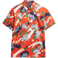 Superdry Superdrytil mænd. M4010620A Hawaiiskjorte med korte ærmer rød (M), Casual, Modal