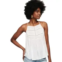 Superdry Vintage Lace Yoke ærmeløs T-shirt