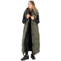 Superdry Superdrytil kvinder. W5011644A Lang vest med hætte i ripstop, grøn (XS), Casual, Genanvendt polister, Bæredygtig