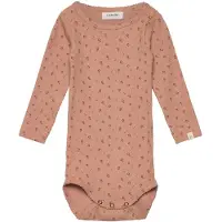 Lil´ Atelier Body l/æ - NbfGago - Noos - Nougat m. Blomster - - 74 - Body L/Æ