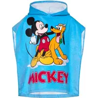 BrandMac Badeponcho - Børnehåndklæde - 50x100 cm - Mickey Mouse og Pluto - 100% Bomuld