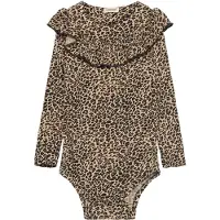 MarMar Body - L/Æ - Bibbi - Brun Leopardprint m. Flæse - - 62 - Body L/Æ