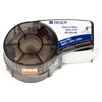Brady - Sort på hvid - Rulle (1,27 cm x 4,9 m) 1 rulle(r) nylonklud - for BMP21, BMP21-LAB, BMP21-PLUS ID PAL LABPAL