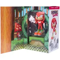 Sonic The Hedgehog 6-tums Knuckles actionfigur med anpassningsbara ansiktsuttryck och holografisk displaybas. Åldrarna 14 (officiellt licensierad