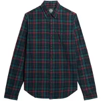 Superdry Superdrytil mænd. M4010737A Skjorte i økologisk bomuld med vintage navy-tern (XXL), Casual, Lange ærmer, Økologisk bomuld, Bæredygtig, Blå