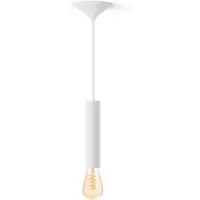 Philips Bundle: Stort Hvidt Pendelophæng Til Filamentpærer + White Ambiance Filament St72 Edison Pære