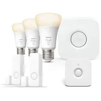 Philips Bundle: 2 X Secure Kontaktsensorer + Motion Sensor + 3 X White E27 Pærer + Bridge