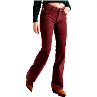 Superdry Superdrytil kvinder. W7010445A Rødbrune skinny jeans i fløjl med mellemhøjde og udsatte ben (30/33), Casual, Bomuld