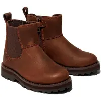 Timberland Timberlandunisex til børn. TB0A28NR9311 Courma Kid Mid chelsea ankelstøvler i brunt læder (23), Fast, Lynlås, Casual, børnetøj