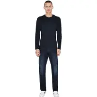 Armani Exchange A|X Armani Exchangetil mænd. 8NZM77ZJA5Z1510 Maglia navy trøje (M), Casual, Bomuld, Lange ærmer, Blå