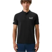 EA7 EA7til mænd. 8NPT21_PJEMZ Polo Ventus7 M Serafino sort (XXS), Sport, Tennis/padeltennis, Polyester, Korte ærmer