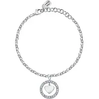 La Petite Story Love Br Ss Crystal Hoop Heart 16+3 Cm Armbånd