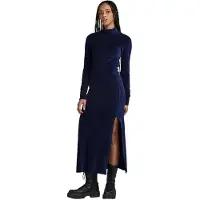 G-Star Velvet Slit Kjole Med Lange ærmer