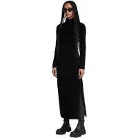 G-Star Velvet Slit Lang Kjole Med Lange ærmer