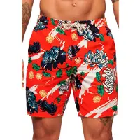 Superdry Superdrytil mænd. M7110432A Bermudashorts rød (M), Casual, Bomuld