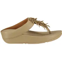 FitFlop Fitfloptil kvinder. HQ4-A94 Beige Rumba-sandaler i læder med perler (40), Økologisk læder, 3-5 cm, Ingen, Casual