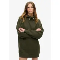Superdry Superdrytil kvinder. W8011738A Kjole med hætte og rhinsten Tattoo grøn (XXS/XS), Casual, Bomuld, Lange ærmer