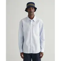 Gant Ganttil mænd. 3240095 Relaxed Fit Heritage Poplin-skjorte blå (S), Casual, Bomuld, Lange ærmer