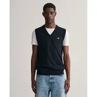 Gant Ganttil mænd. 8030560 Klassisk bomuldsvest navy (XXL), Casual, Uden ærmer/stropper, Blå
