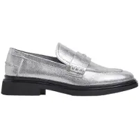Pepe Jeans Pepe Jeanstil kvinder. PLS10424 Sølv Penny Gloss Loafers (38), Sølvfarvet, 1-3 cm, Ingen, Casual