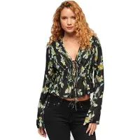 Superdry 70s Pleated Langærmet Bluse