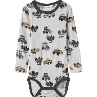 Name it Body l/æ - Uld - Noos - NmmWang - Gray Dawn m. Biler - - 2 år (92) - Body L/Æ