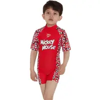 Speedo Disney Mickey Mouse All-in-one Kortærmet Uv-shorty Med Lynlås Bagpå