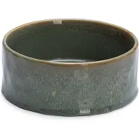 Designed By Lotte keramisk hundeskål, grøn - 2 x 800 ml, Ø 16 x H 6 cm
